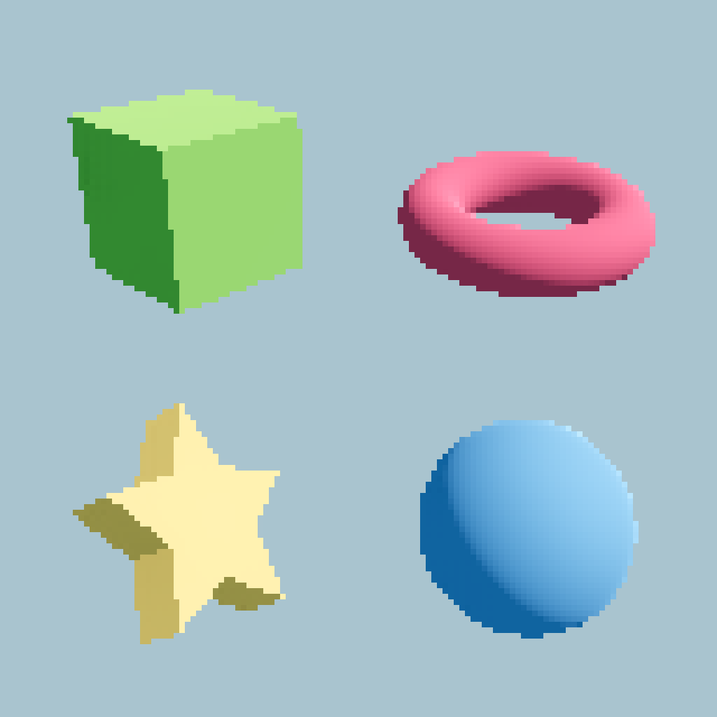 Rendering at low resolution (128x128)